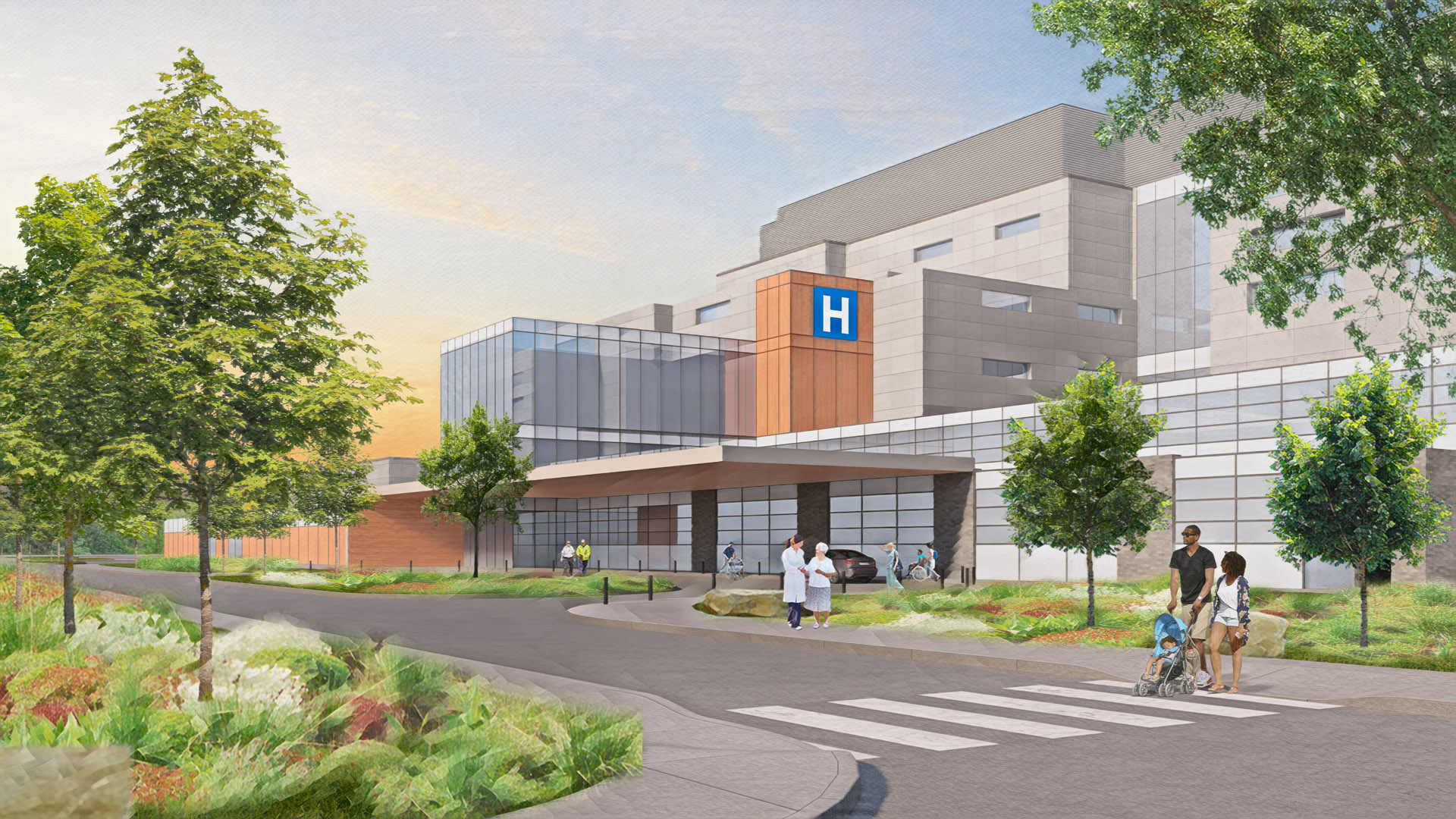 Architectural Rendering of hospital