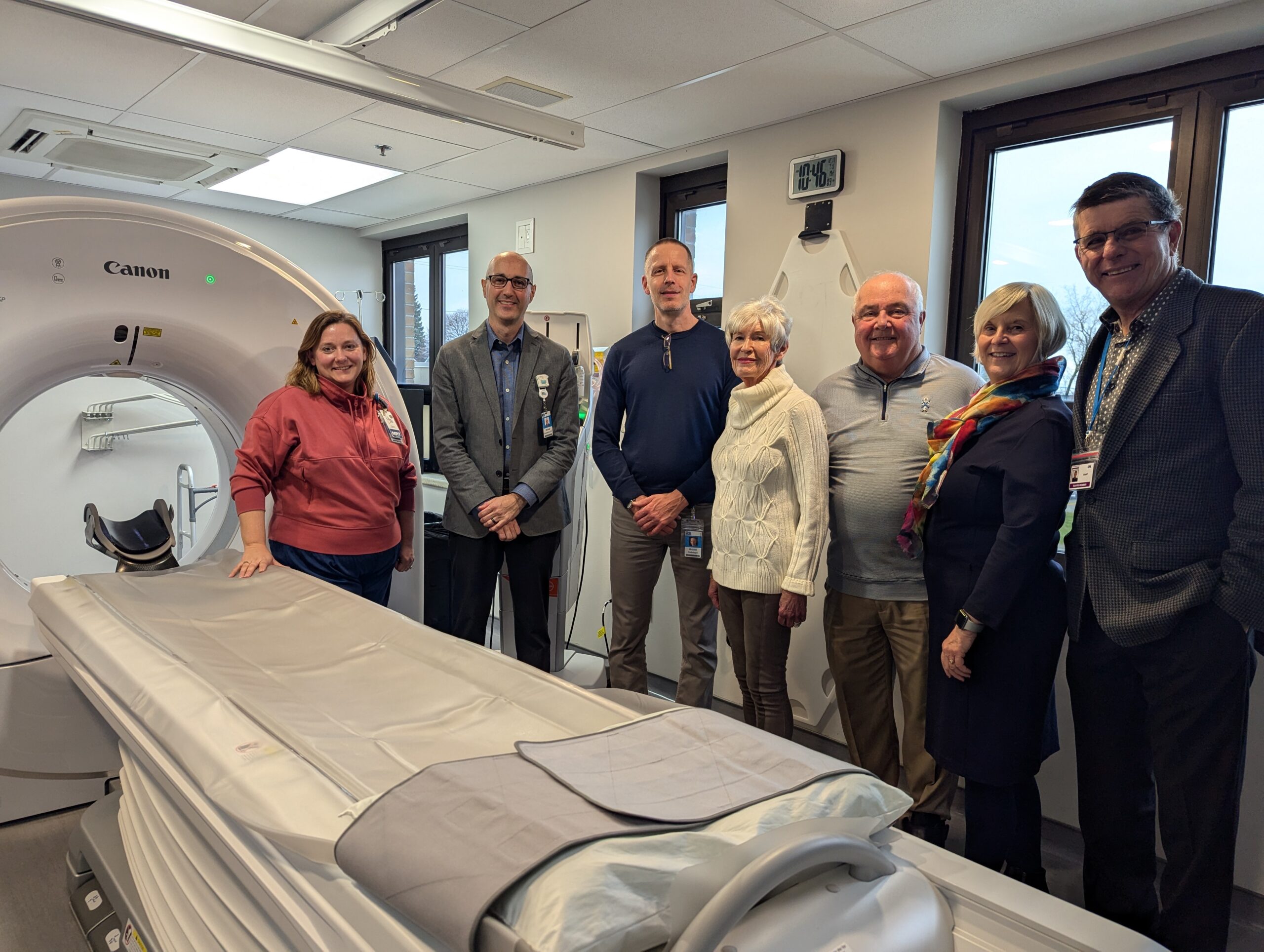 CT Scanner Ribbon Cutting Ceremony Jamey Gilroy Mike Lacroix Dr Carstensen Susan Little Mike Jackson Jory Pritchard Kerr Geoff Davies